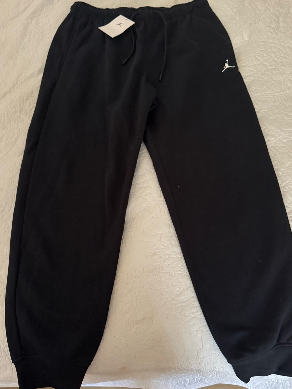 Jordan Black Kids Fleece Joggers with White Jumpman